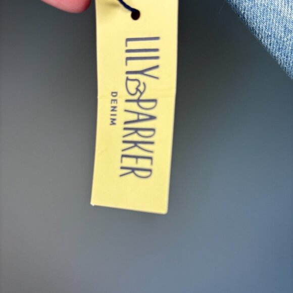 LILY & PARKER NEW Mini Skirt Women's 26 Denim Studded Pockets Raw Edge - Picture 5 of 6